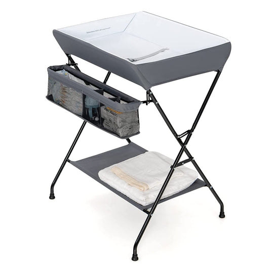 Grey Folding  Wide Nursery Diaper Baby  Changing Table FastFurnishings