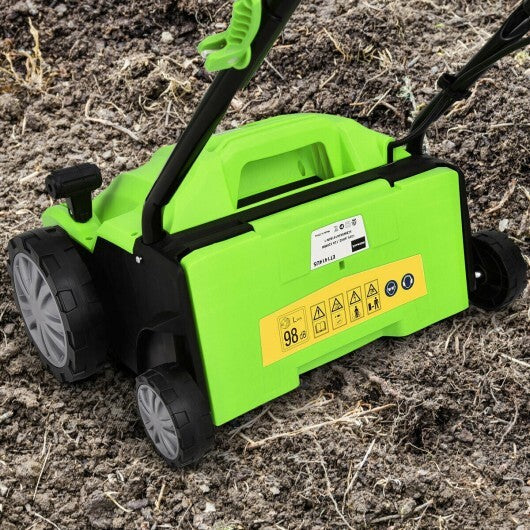 13 Inch 12 Amp Electric Scarifier with Collection Bag and Removable Blades-Green W2B