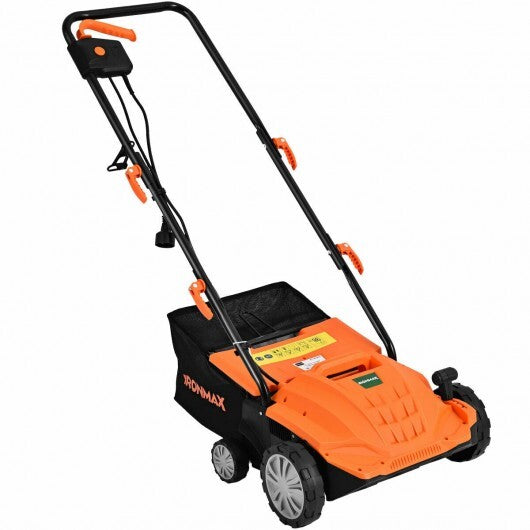 13 Inch 12 Amp Electric Scarifier with Collection Bag and Removable Blades-Green W2B