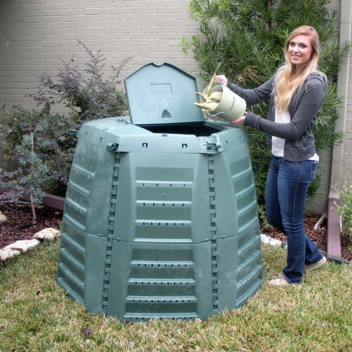 Green Recycled Plastic 267 Gallon Compost Bin for Home Composting FastFurnishings