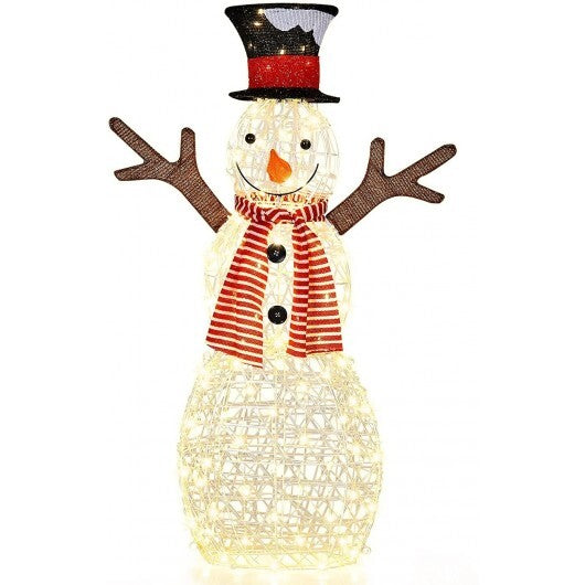 Indoor/Outdoor Christmas Lighted Snowman Decorations with Pre-Lit 80 Lights W2B