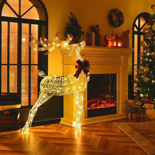 Lighted Standing Reindeer with Stakes for Christmas Decoration W2B