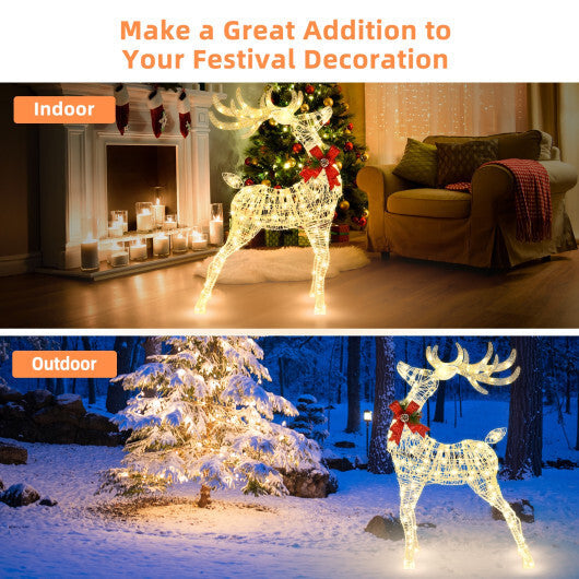 Lighted Standing Reindeer with Stakes for Christmas Decoration W2B