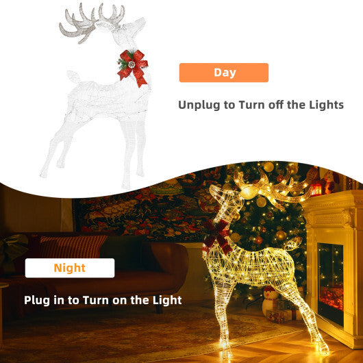 Lighted Standing Reindeer with Stakes for Christmas Decoration W2B