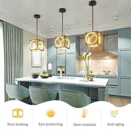 Modern LED Pendant Light with 42 Inches Adjustable Suspender-Golden W2B