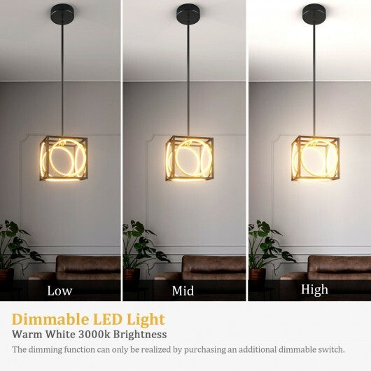 Modern LED Pendant Light with 42 Inches Adjustable Suspender-Golden W2B