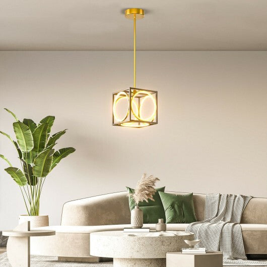 Modern LED Pendant Light with 42 Inches Adjustable Suspender-Golden W2B