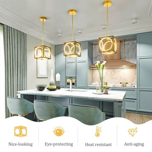 Modern LED Pendant Light with 42 Inches Adjustable Suspender-Golden W2B