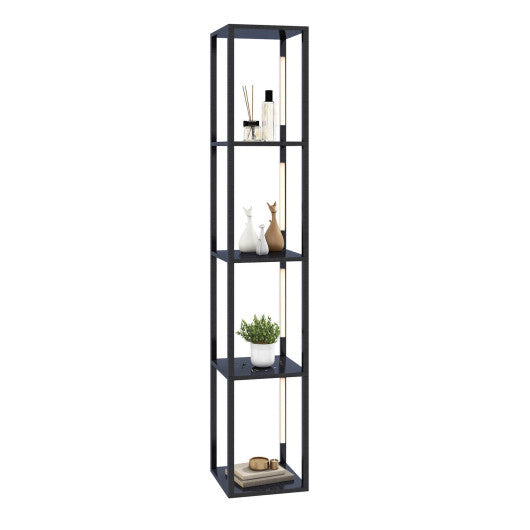 64 Inches Floor Lamp with 3-Level Dimmable LED Bulbs and Rotatable LED Poles-Walnut W2B