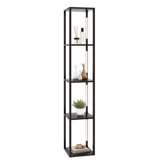 64 Inches Floor Lamp with 3-Level Dimmable LED Bulbs and Rotatable LED Poles-Walnut W2B