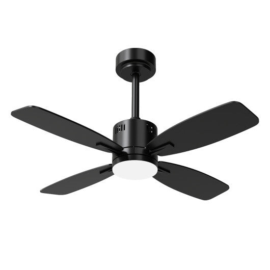 42inch Ceiling Fan with Light and Remote 3CCT LED with Memory 4H Timer 6 Speeds-Black W2B