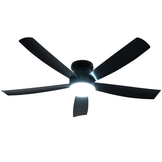 52 Inch Ceiling Fan with Lights and Remote Control with 6 Speeds-Black W2B