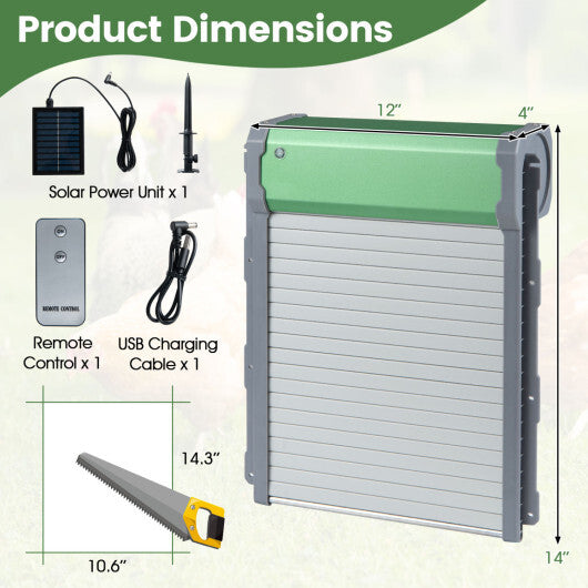 Automatic Chicken Coop Door with Remote Control and Light Sensor Timer W2B