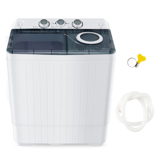 Portable Twin Tub Washing Machine with Timer Control