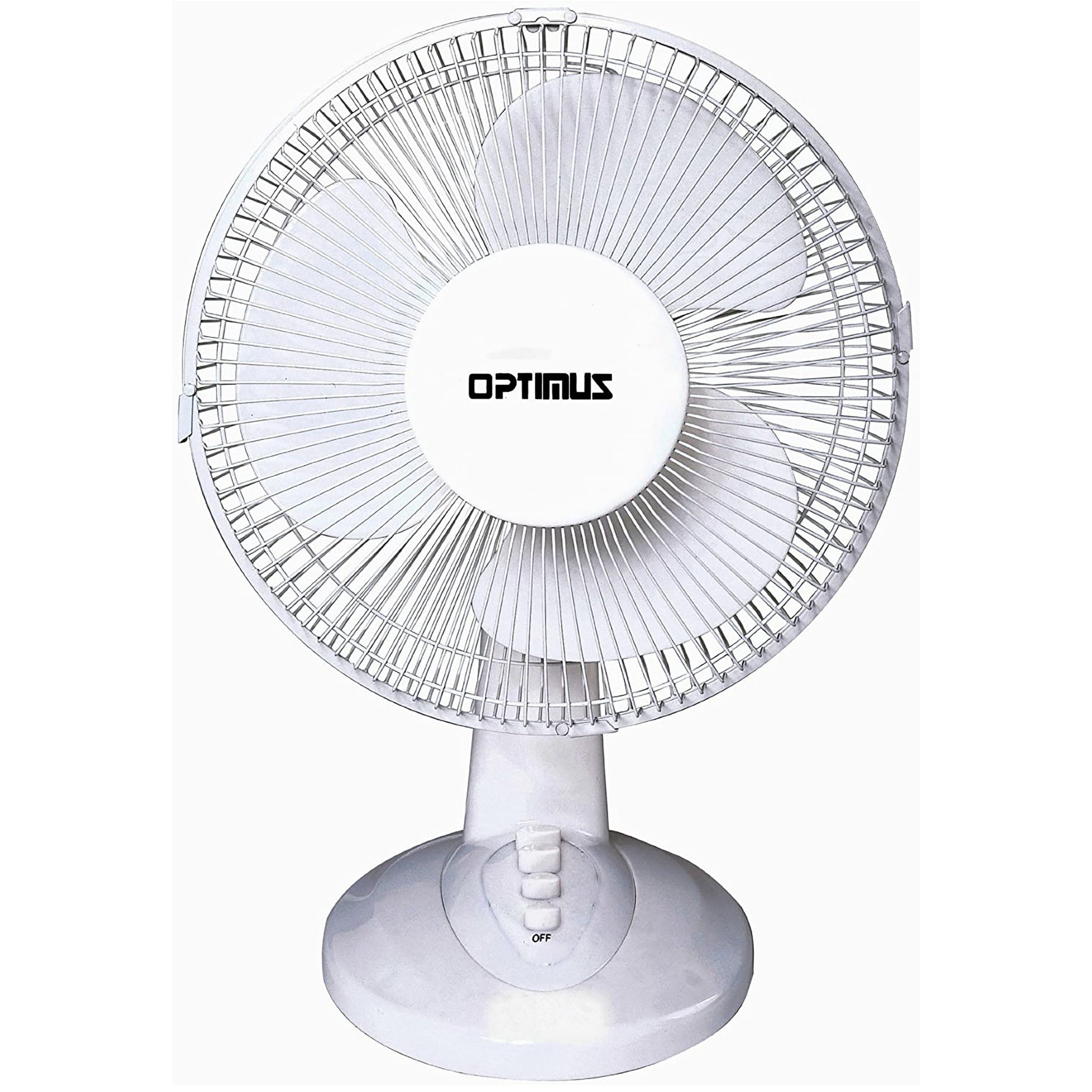 Optimus 12" Oscillating Table Fan in White W2B