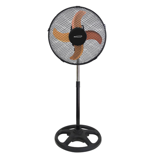 Brentwood 3 Speed 12in Oscillating Stand Fan in Black W2B