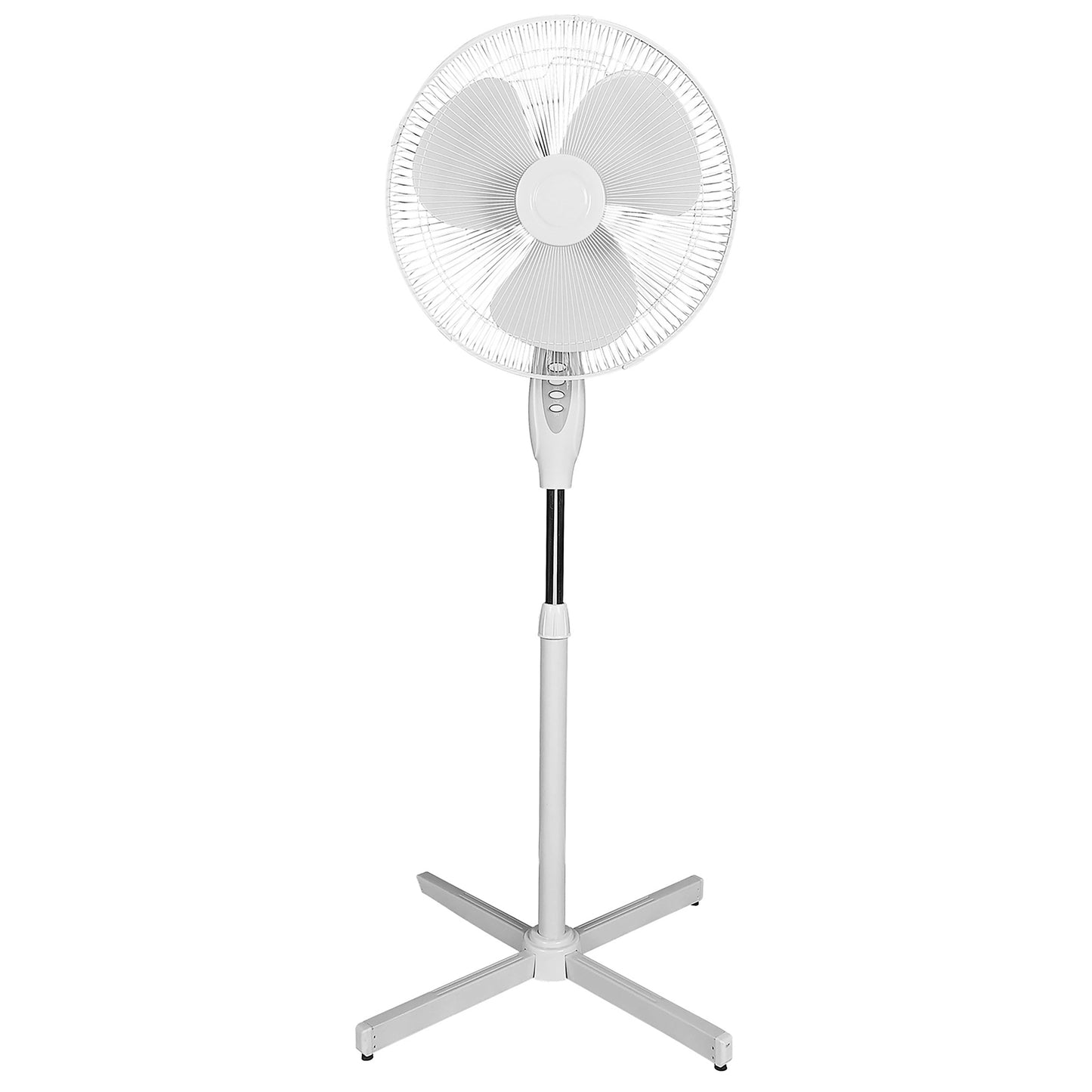 Optimus 16 in. Oscillating Stand Fan in White W2B