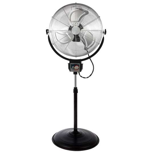 Optimus 20 Inch Industrial Grade HV Oscillating Stand Fan with Chrome Grill W2B