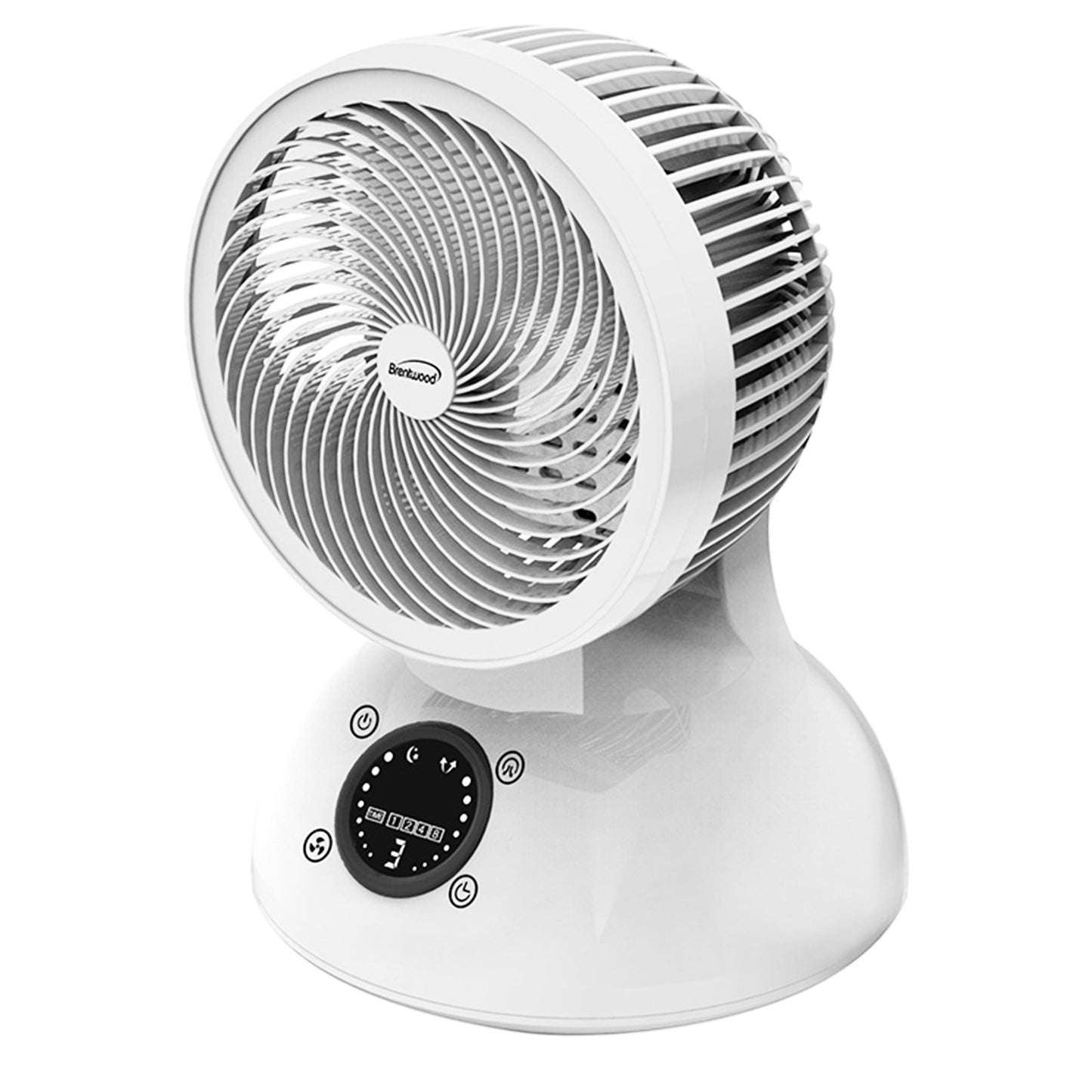 Brentwood 6 Inch Three Speed Oscllating Desktop Fan with Timer and Remote Control in White W2B