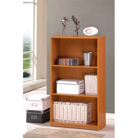 Light Cherry Finish 3-Tier Storage Shelves Bookcase FastFurnishings
