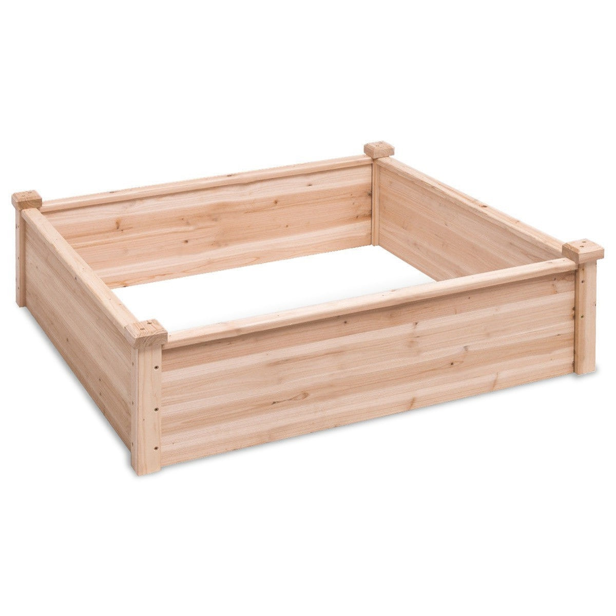 Solid Fir Wood 3.3 ft x 3.3 ft Raised Garden Bed Planter Box FastFurnishings