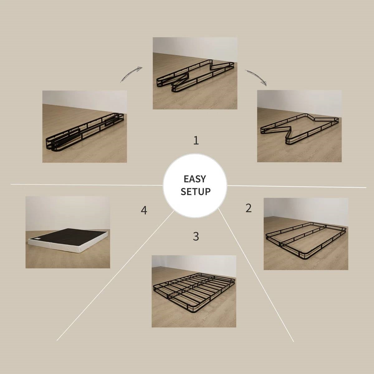 Full size 8-inch Metal Frame Box-Spring Mattress Foundation with Cover-2