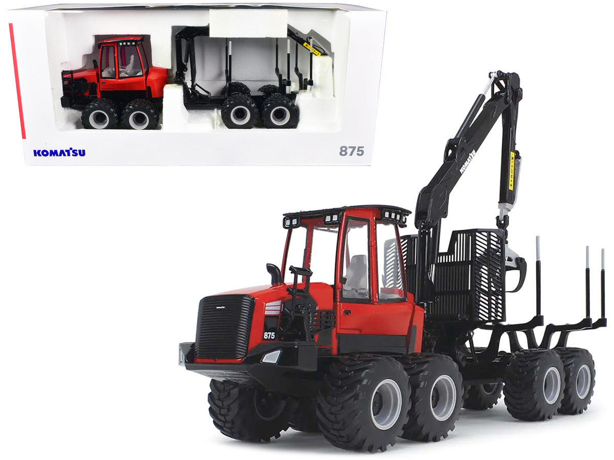 Komatsu 875.1 Forwarder Red and Black 1/32 Diecast Model by First Gear First Gear