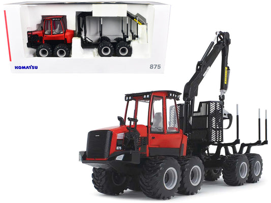 Komatsu 875.1 Forwarder Red and Black 1/32 Diecast Model by First Gear First Gear