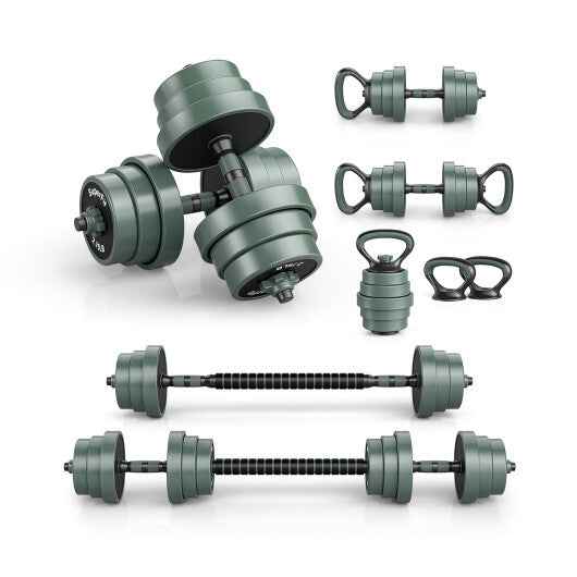Adjustable Weight Dumbbell Set with Connector-Black & Gray W2B
