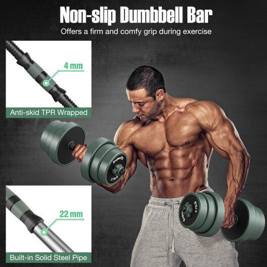 Adjustable Weight Dumbbell Set with Connector-Black & Gray W2B