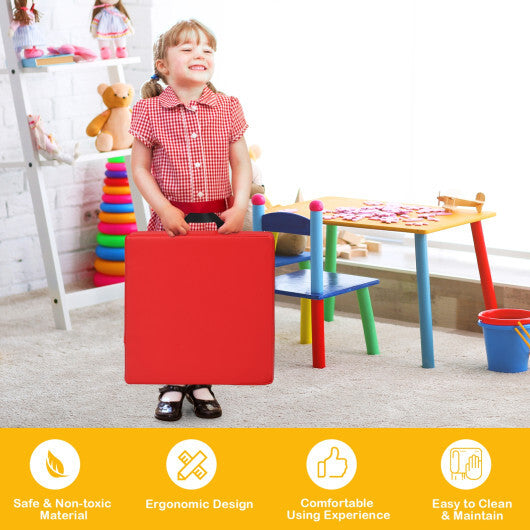 6 Pieces 15 Inches Square Toddler Floor Cushions Flexible Soft Foam Seating with Handles-Multicolor - Color: Multicolor W2B