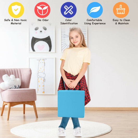 6 Pieces 15 Inches Square Toddler Floor Cushions Flexible Soft Foam Seating with Handles-Multicolor W2B