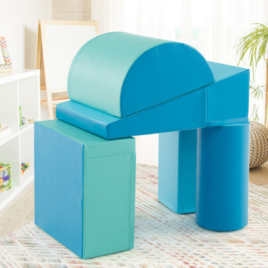 5-Piece Kids Climb and Crawl Activity Playset-Navy - Color: Navy W2B