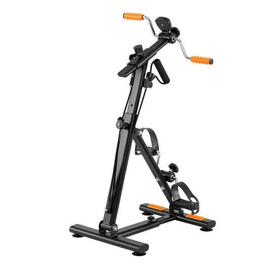 Pedal Exerciser with Adjustable Resistance for Arm and Leg Workout-Orange