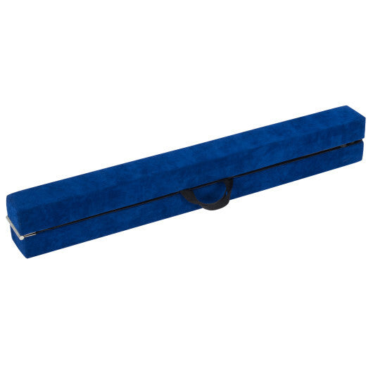 9 FT Folding Gymnastics Balance Beam with Anti-slip Base and Pine Wood Frame-Blue