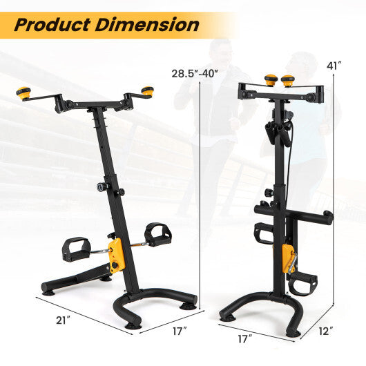 Pedal Exerciser with Adjustable Handgrip for Seniors-Yellow W2B