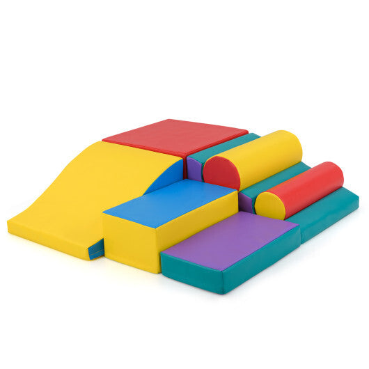 7-Piece Foam Blocks for Toddlers Soft Climbing Toys Indoor Play for Babies-Pink W2B