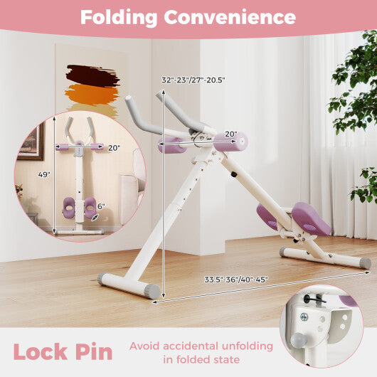 Adjustable Abdominal Trainer Ab Workout Machine Foldable Ab Cruncher-Black