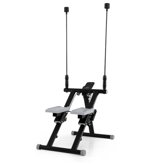Foldable Stair Stepper with Detachable Handlebar-Black W2B