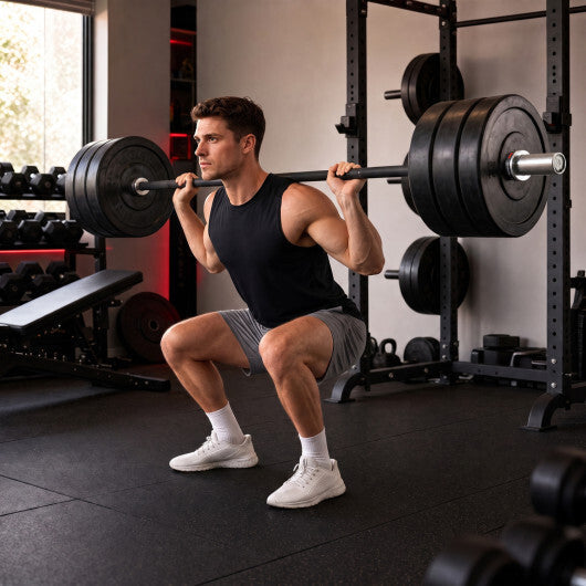 2000 lbs Weight Lifting 7FT Olympic Bar for Olympic Plates for Squats and Home Gym-Silver W2B