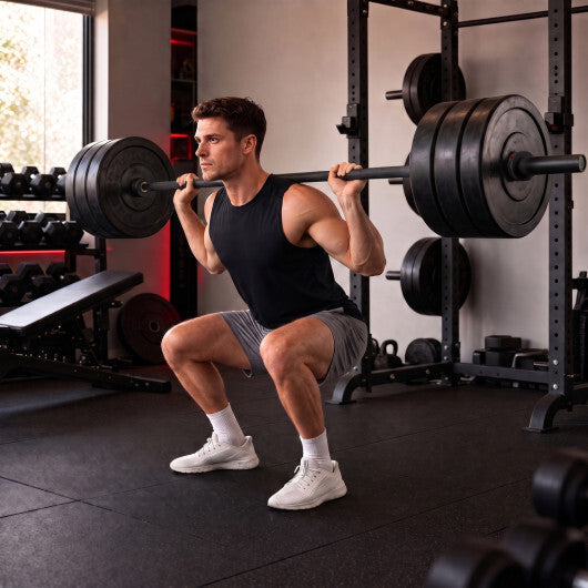 2000 lbs Weight Lifting 7FT Olympic Bar for Olympic Plates for Squats and Home Gym-Silver W2B