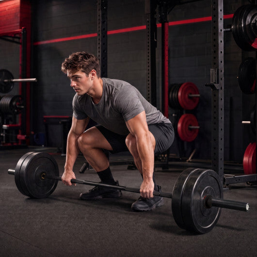 2000 lbs Weight Lifting 7FT Olympic Bar for Olympic Plates for Squats and Home Gym-Silver W2B