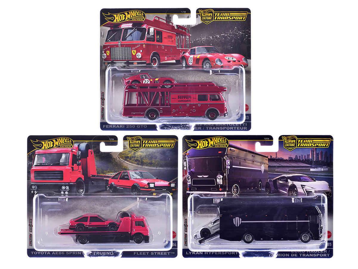 "Team Transport" 3 piece Set H 2025 "Car Culture" Series Diecast Model Cars by Hot Wheels Hotwheels