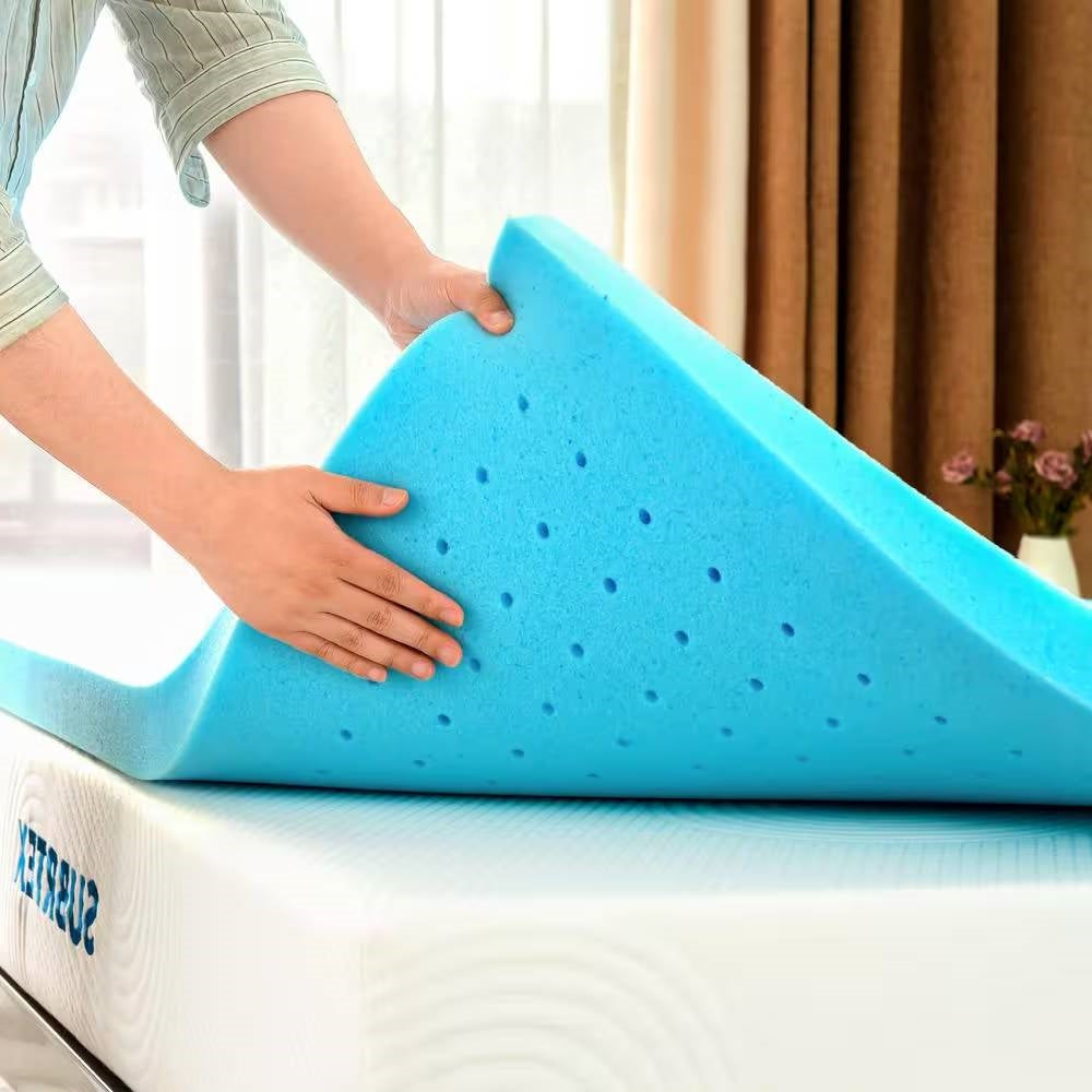 Full size 3-inch Thick High Density Memory Foam Mattress Topper FastFurnishings