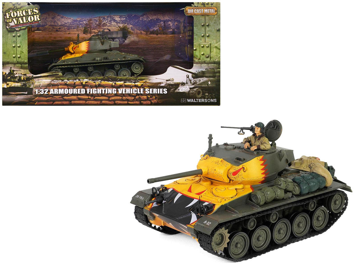 M24 Chaffee Light Tank "Tiger Face 79th Tank Btn Han River South Korea" (1950) United States Army "Armoured Fighting Vehicle" Series 1/32 Diecast Model by Forces of Valor Forces Of Valor