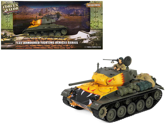 M24 Chaffee Light Tank "Tiger Face 79th Tank Btn Han River South Korea" (1950) United States Army "Armoured Fighting Vehicle" Series 1/32 Diecast Model by Forces of Valor Forces Of Valor