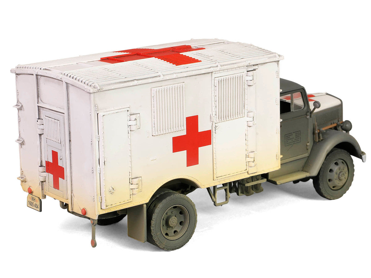 Opel-Blitz Kfz.305 Ambulance Gray and White (Weathered) "German Army" "Armoured Fighting Vehicle" Series 1/32 Diecast Model by Forces of Valor Forces Of Valor