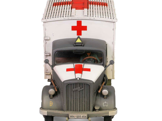 Opel-Blitz Kfz.305 Ambulance Gray and White (Weathered) "German Army" "Armoured Fighting Vehicle" Series 1/32 Diecast Model by Forces of Valor Forces Of Valor