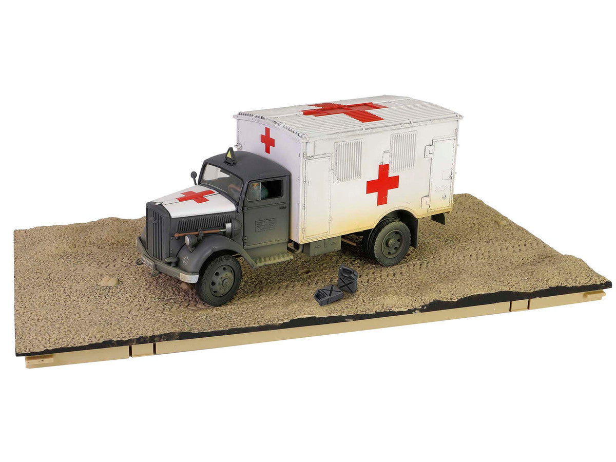Opel-Blitz Kfz.305 Ambulance Gray and White (Weathered) "German Army" "Armoured Fighting Vehicle" Series 1/32 Diecast Model by Forces of Valor Forces Of Valor