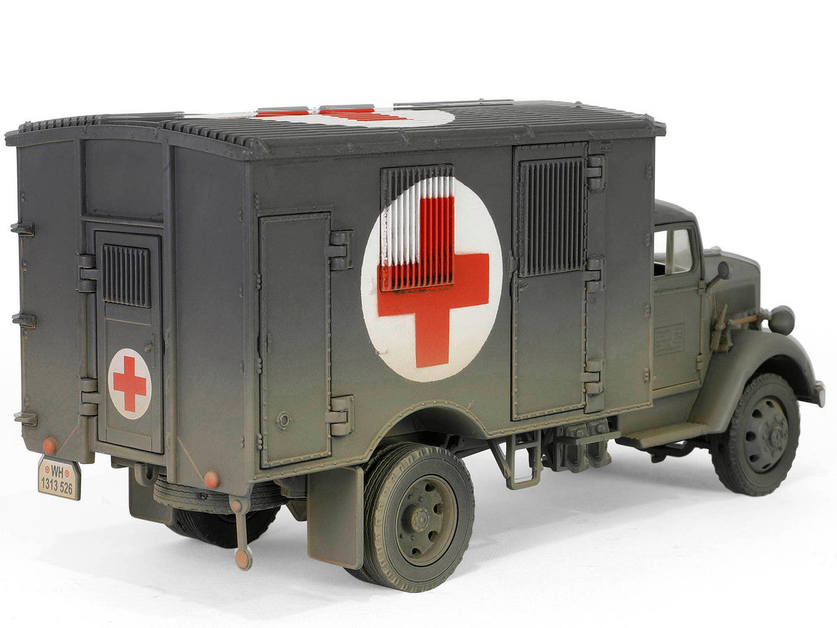 Opel-Blitz Kfz.305 Ambulance Gray (Weathered) "German Army" "Armoured Fighting Vehicle" Series 1/32 Diecast Model by Forces of Valor Forces Of Valor